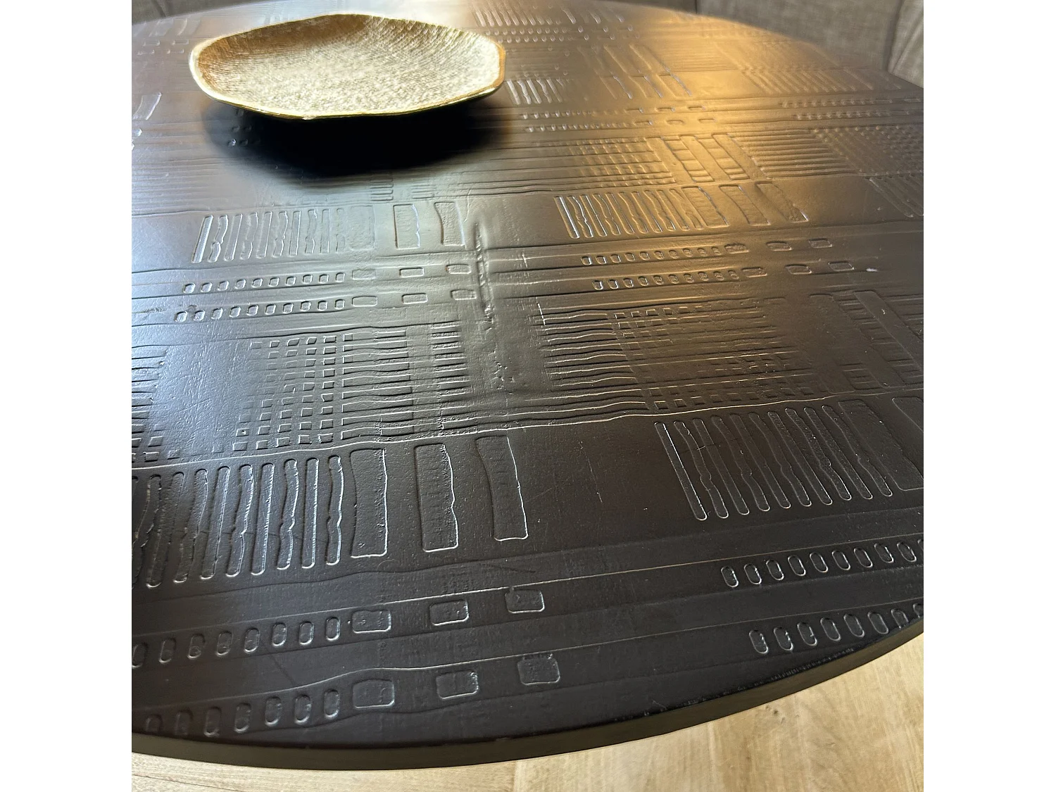 Now's Home - Table Basse Ronde En Bois De Manguier Noir ø80 Cm Ht38.5 Ubu