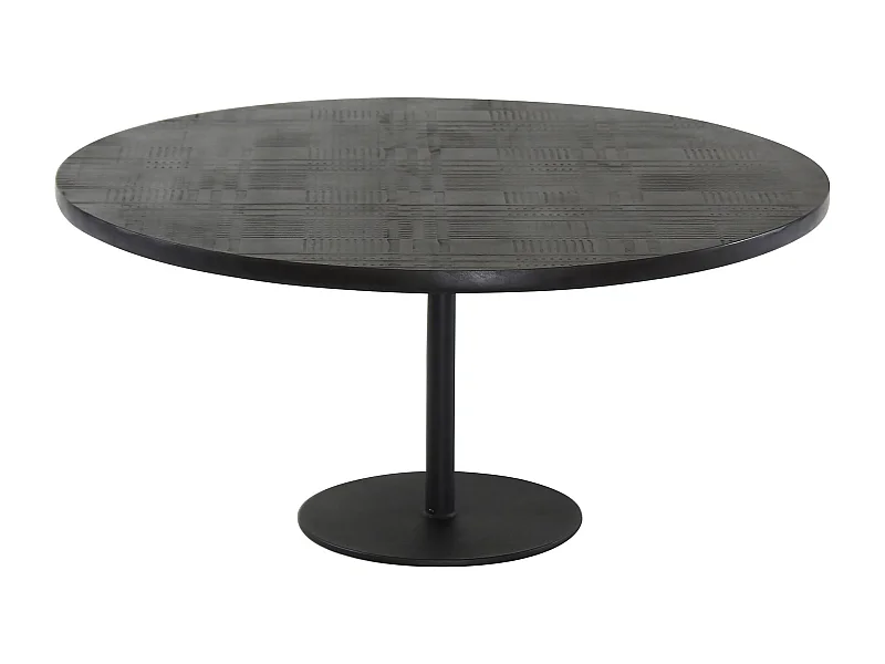 Now's Home - Table Basse Ronde En Bois De Manguier Noir O80 Cm Ht38.5 Ubu