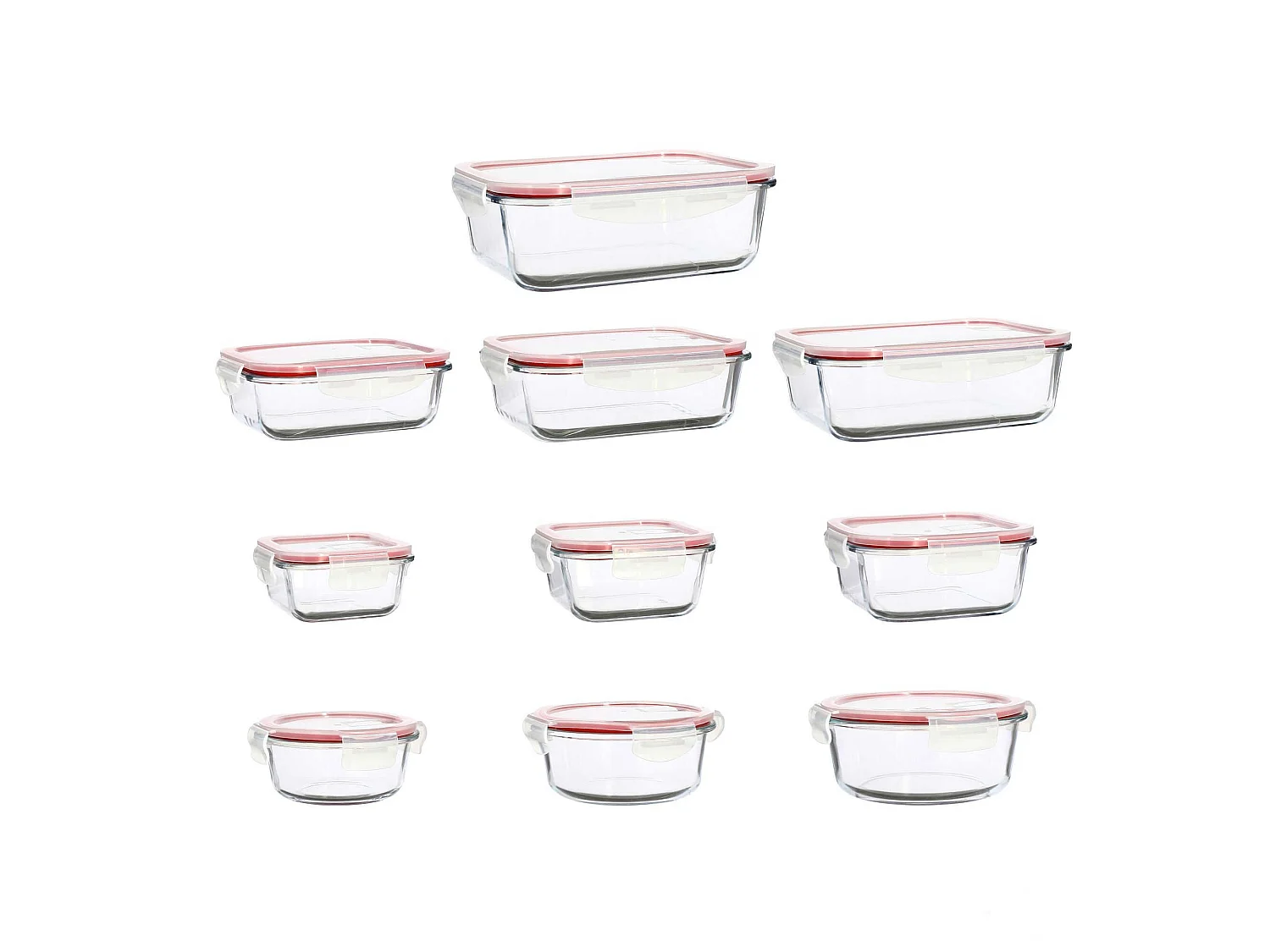 Menastyl - Set 10 Boites Hermétiques Clémentine En Verre Avec Couvercle