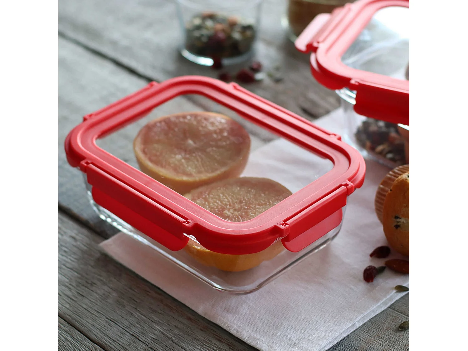 Menastyl - Boite Hermetique Rectangle Cristal 630ml En Verre Avec Couvercle