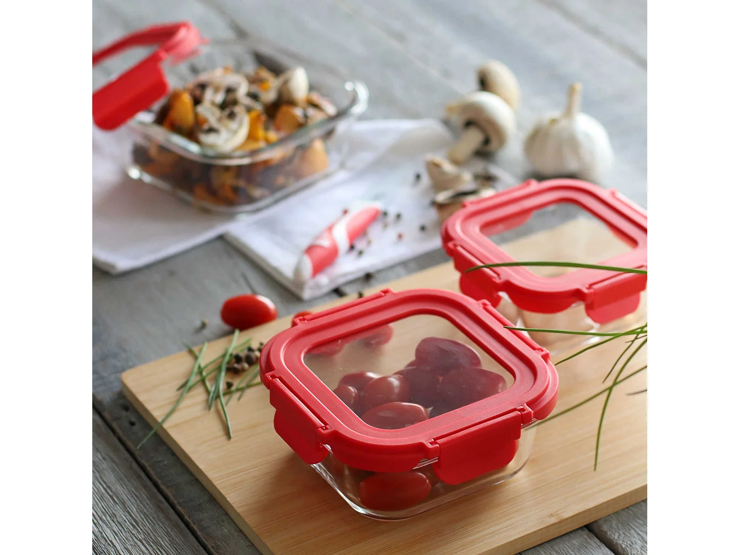 Menastyl - Boite Hermetique Carree Cristal 310ml En Verre Avec Couvercle