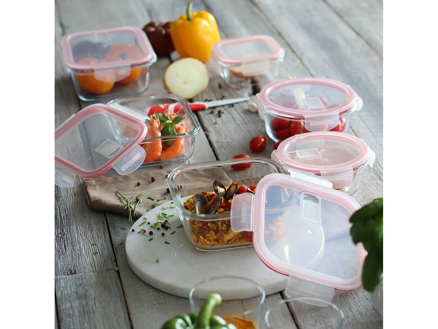 Menastyl - Boite Hermetique Carree + Couvercle 310ml Clementine