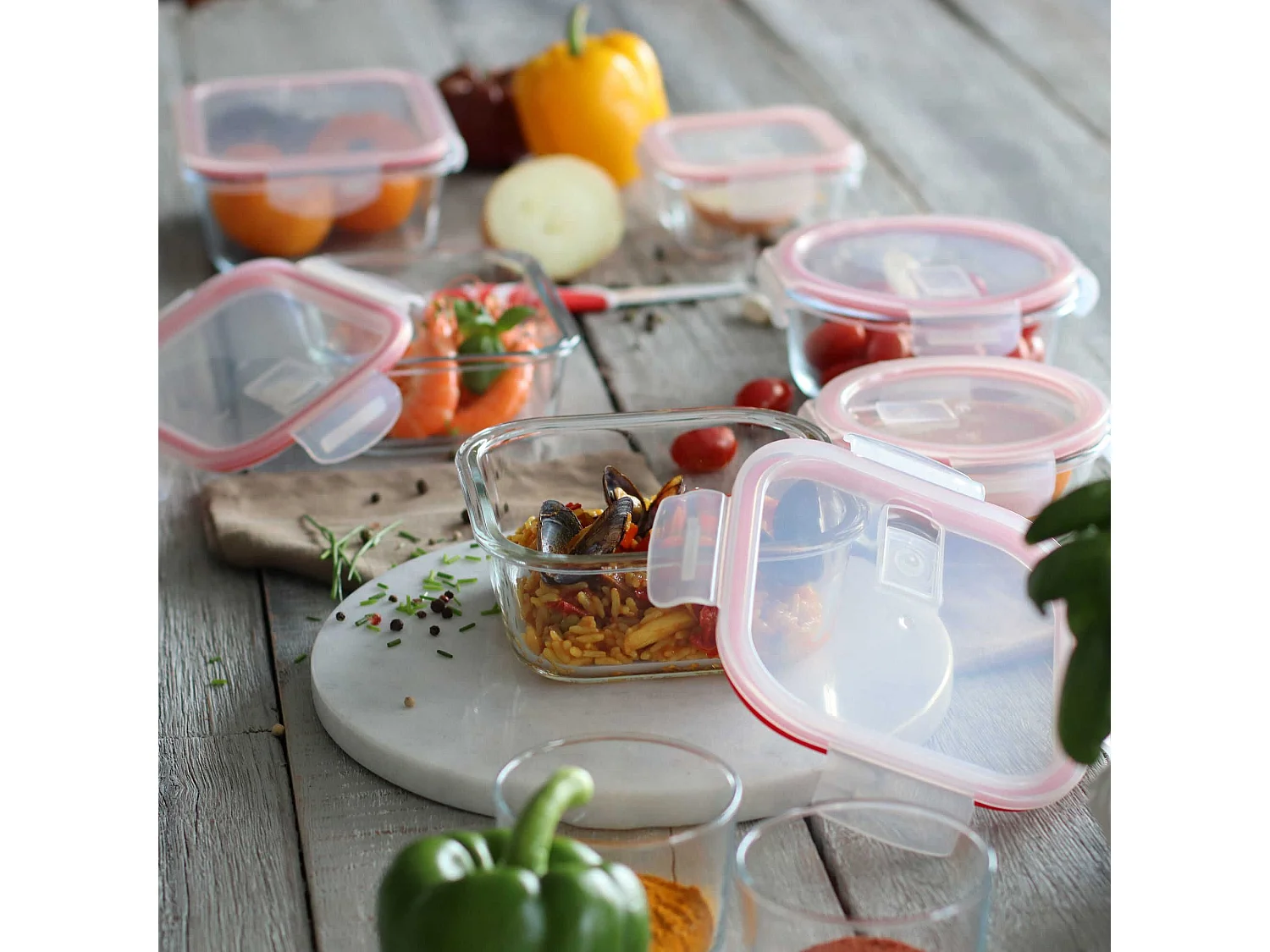 Menastyl - Set 20 Boites Hermetiques Clementine En Verre Avec Couvercle