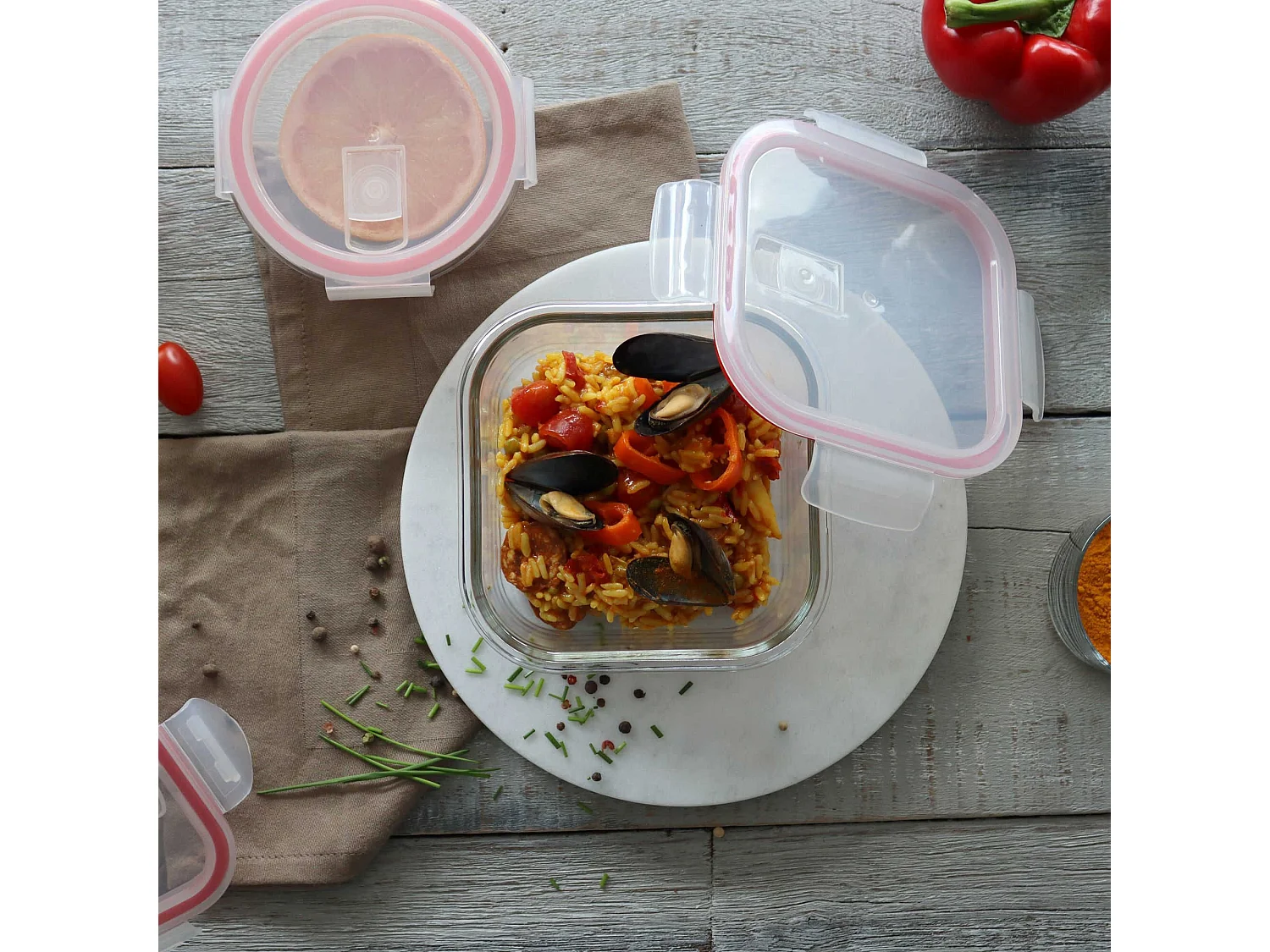 Menastyl - Set 20 Boites Hermetiques Clementine En Verre Avec Couvercle