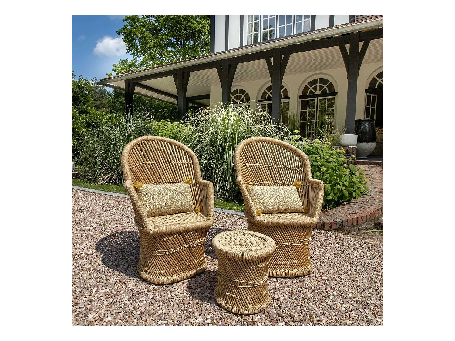 Now's Home - Meuble D'appoint En Bambou Tresse Naturel