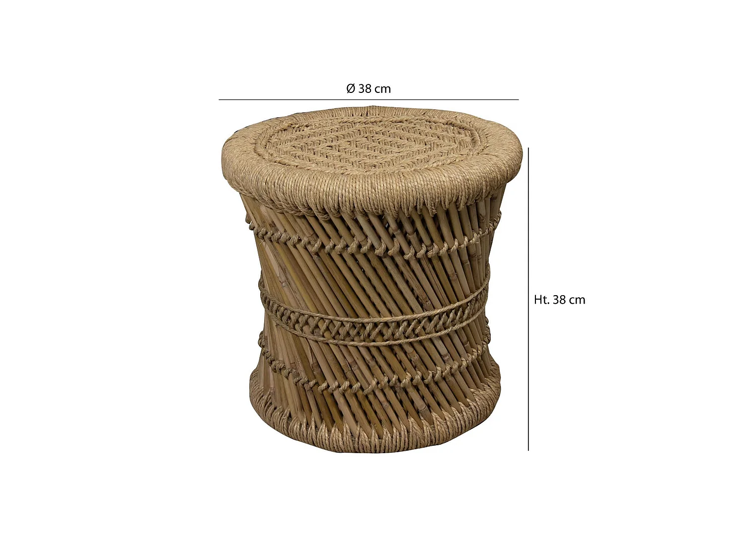 Now's Home - Meuble D'appoint En Bambou Tresse Naturel