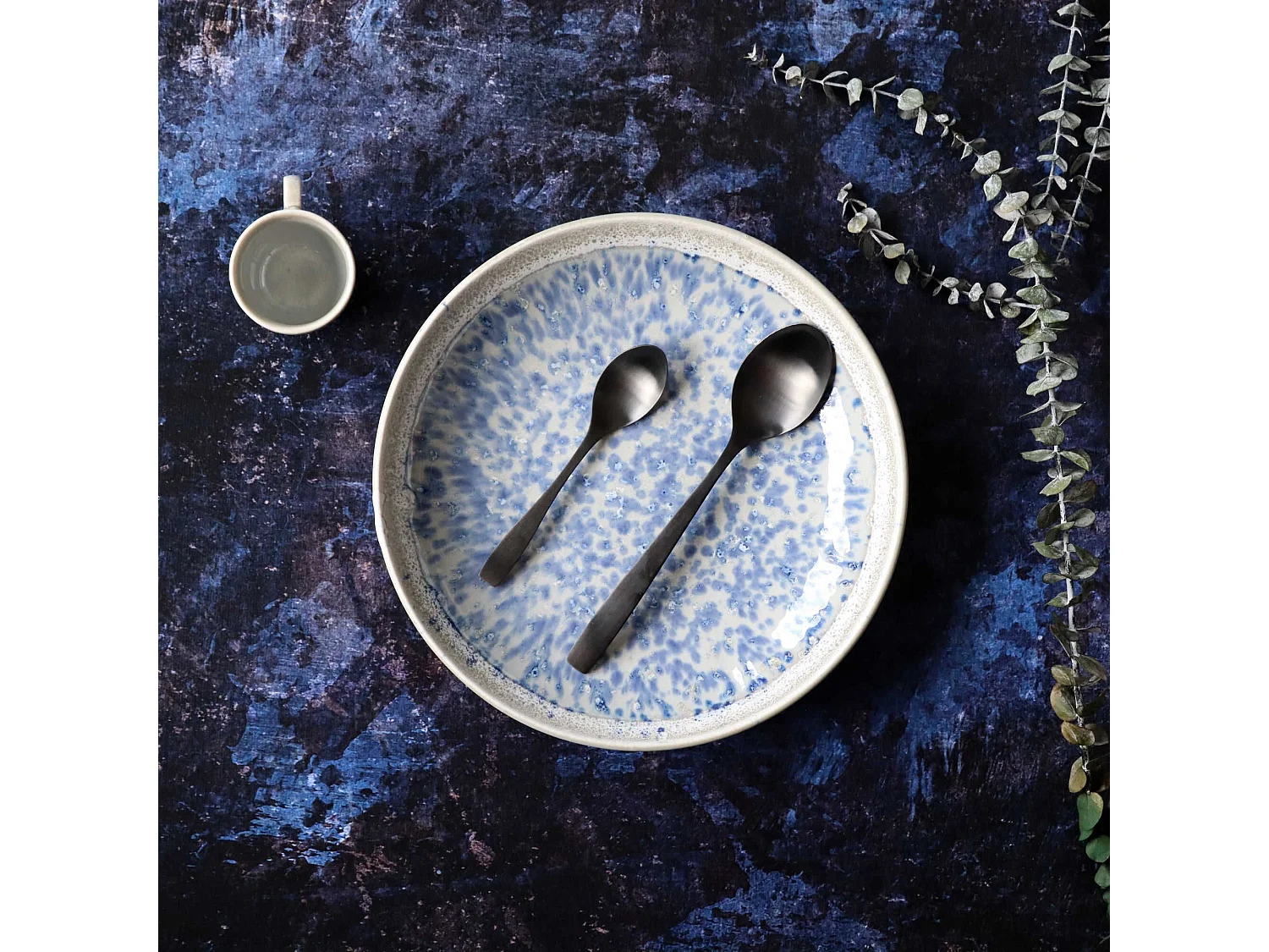 Novastyl - Assiette Grande Calotte Saphir 26cm En Porcelaine Bleu