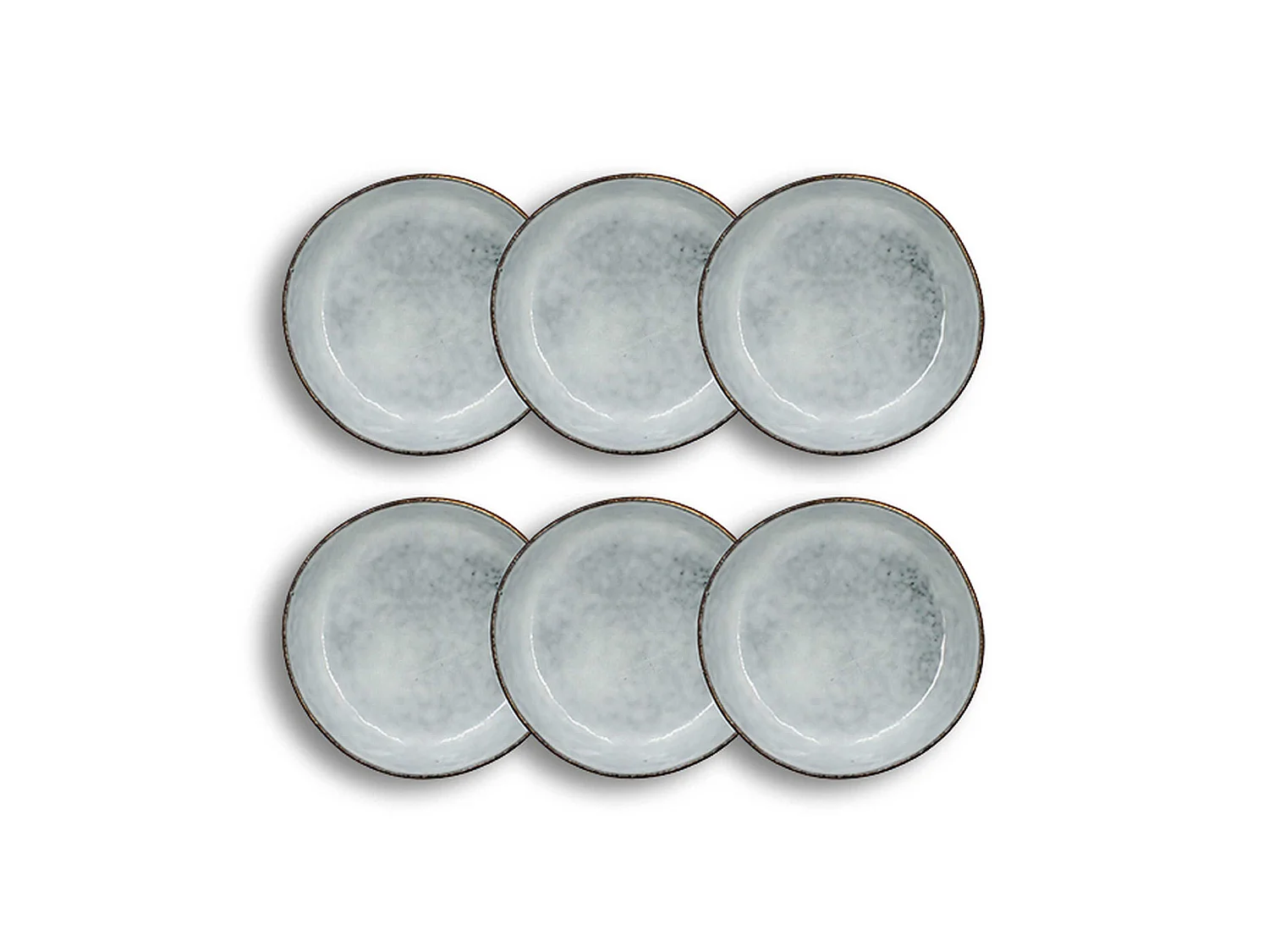Ogo Living - Lot 6 Assiettes Coupes Aronal 20cm Bleu En Gres