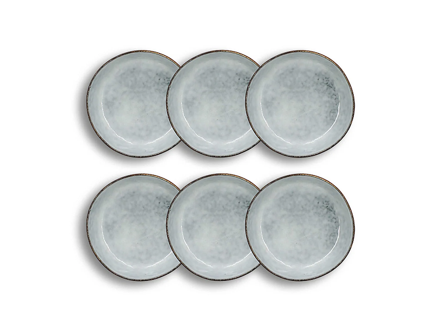 Ogo Living - Lot 6 Assiettes Coupes Aronal 20cm Bleu En Gres