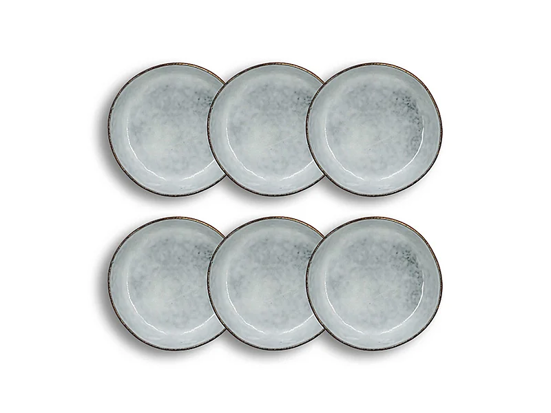 Ogo Living - Lot 6 Assiettes Coupes Aronal 20cm Bleu En Gres