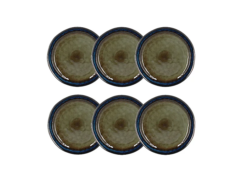 Ogo Living - Lot 6 Assiettes Plates Certaldo 27cm En Gres Marron