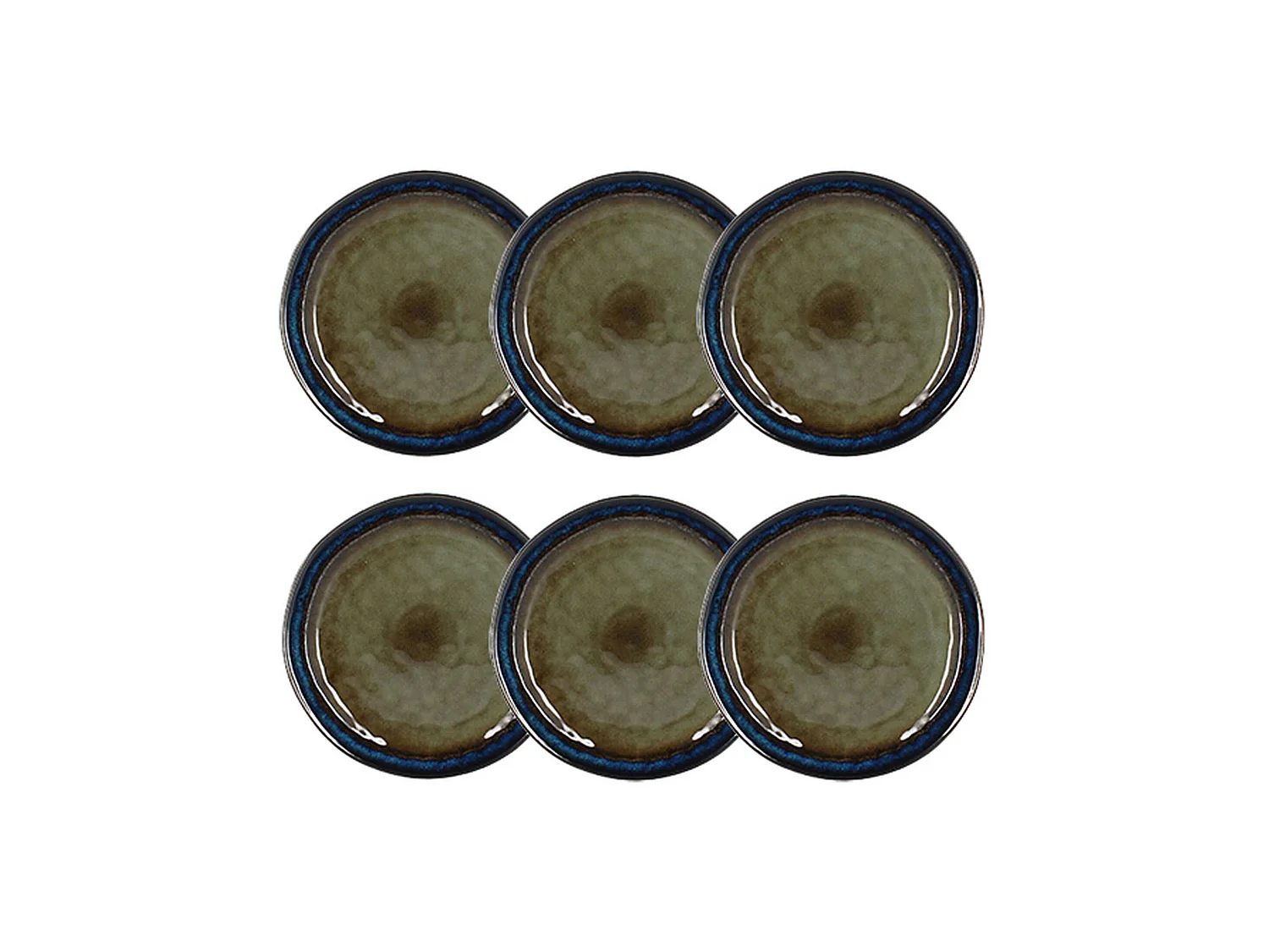 Ogo Living - Lot 6 Assiettes Plates Certaldo 27cm En Gres Marron