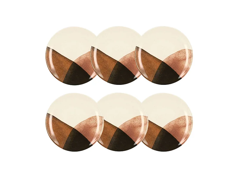 Novastyl - Lot 6 Assiettes Plates Gaia 26cm En Gres