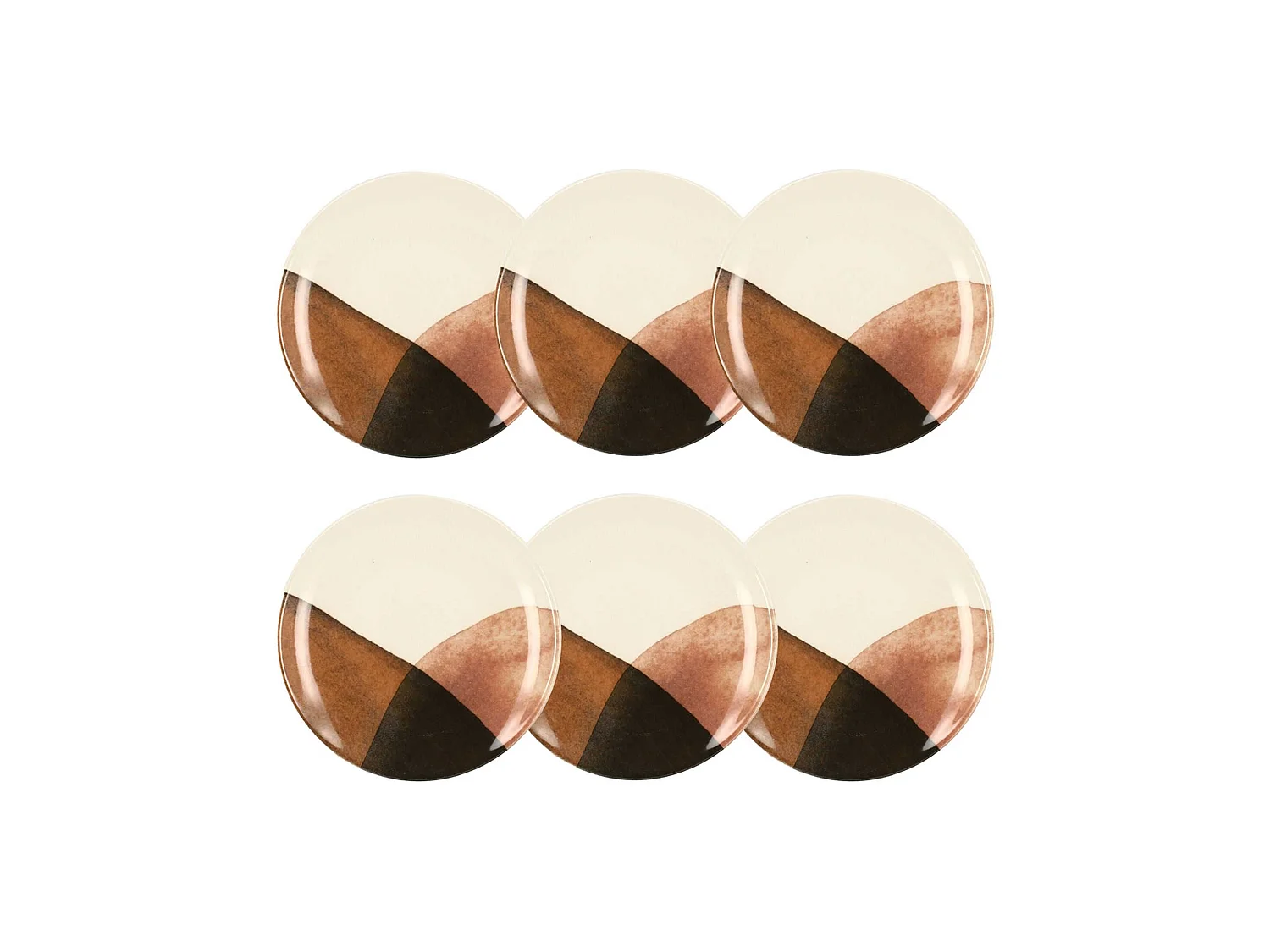Novastyl - Lot 6 Assiettes Plates Gaia 26cm En Gres