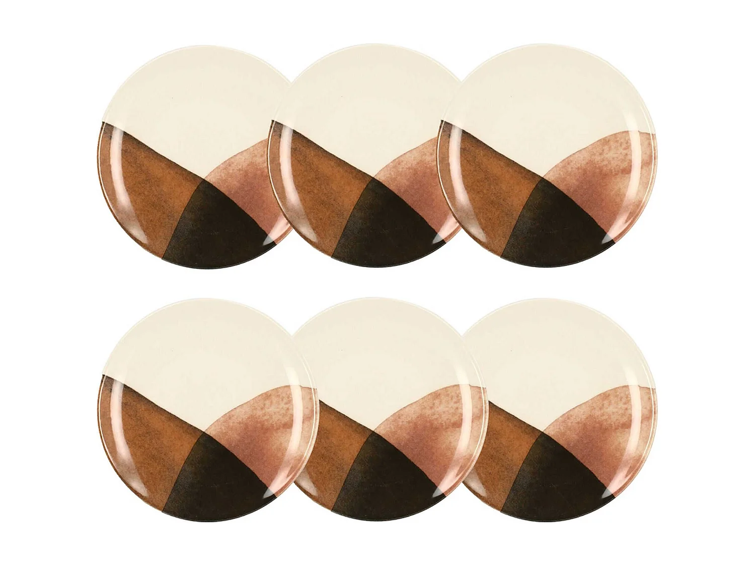 Novastyl - Lot 6 Assiettes Plates Gaia 26cm En Grès