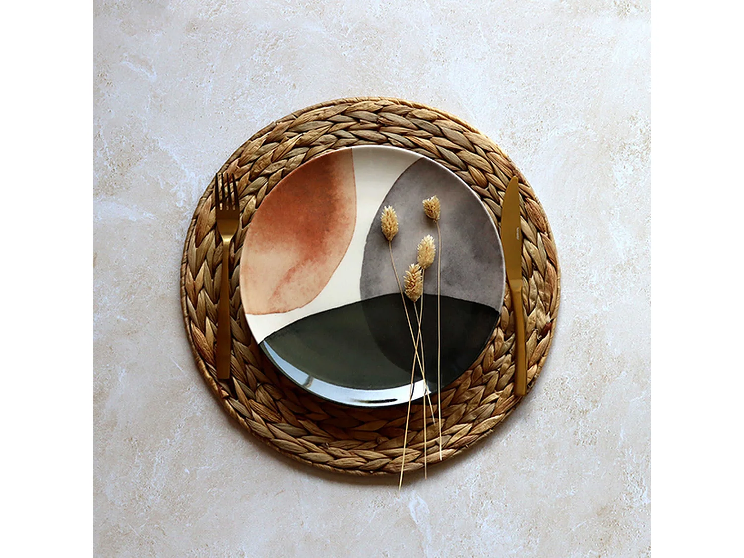 Novastyl - Lot 6 Assiettes Plates Gaia 26cm En Grès