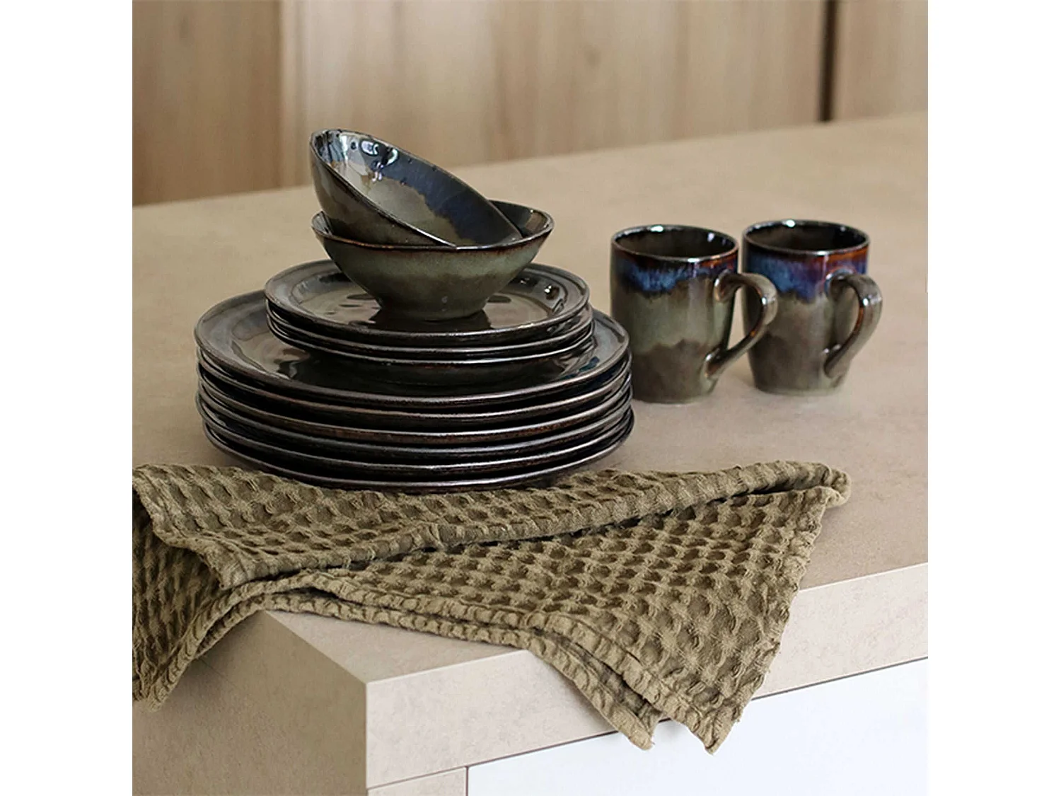 Ogo Living - Lot 6 Assiettes Creuses Certaldo 19cm En Gres Marron