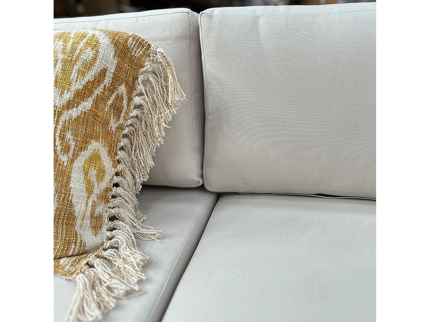 Now's Home - Salon De Jardin En Bois D'acacia Et Coussins Beige 6 Places