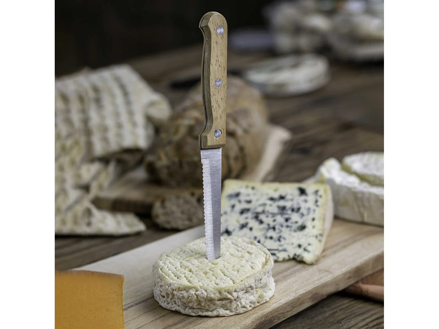 Novastyl - Lot De 6 Couteaux A Steak Lame En Acier Inoxydable Manche Bois