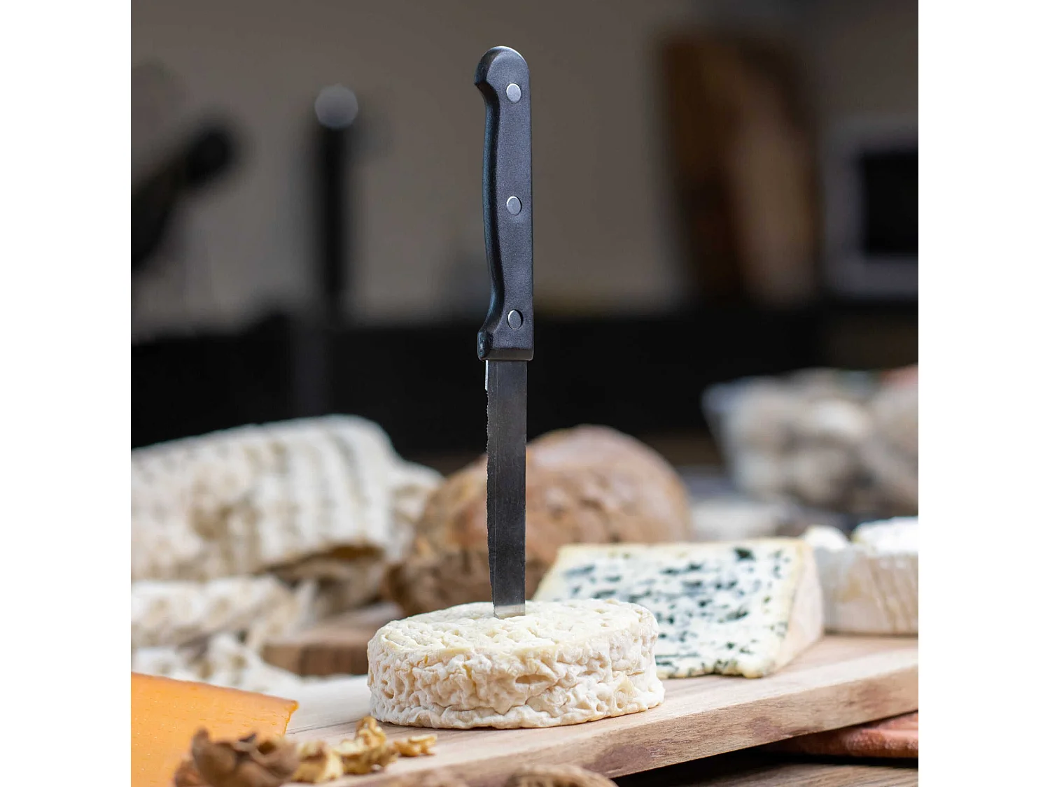 Novastyl - Lot De 6 Couteaux A Steak Lame En Acier Inoxydable Manche Noir