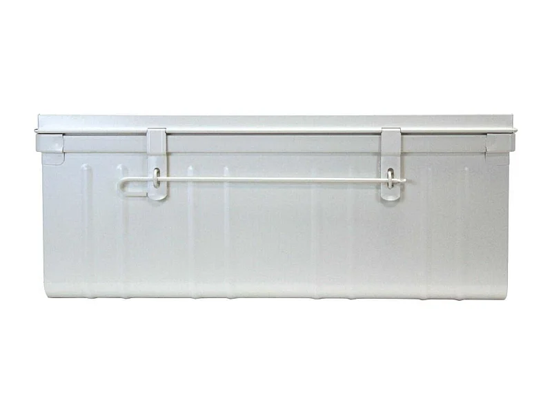 Table basse malle en métal Blanc