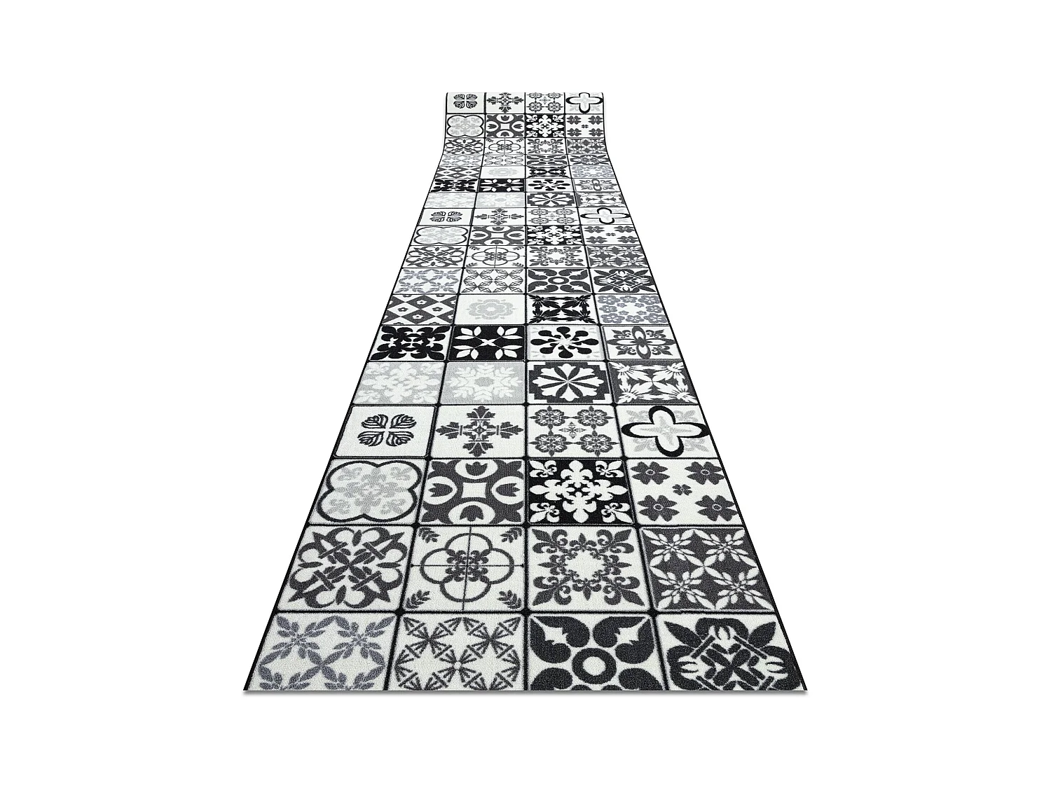 Vloerbekleding met rubber bekleed 120cm AZULEJO PATCHWORK, lissabon te 120x960 cm