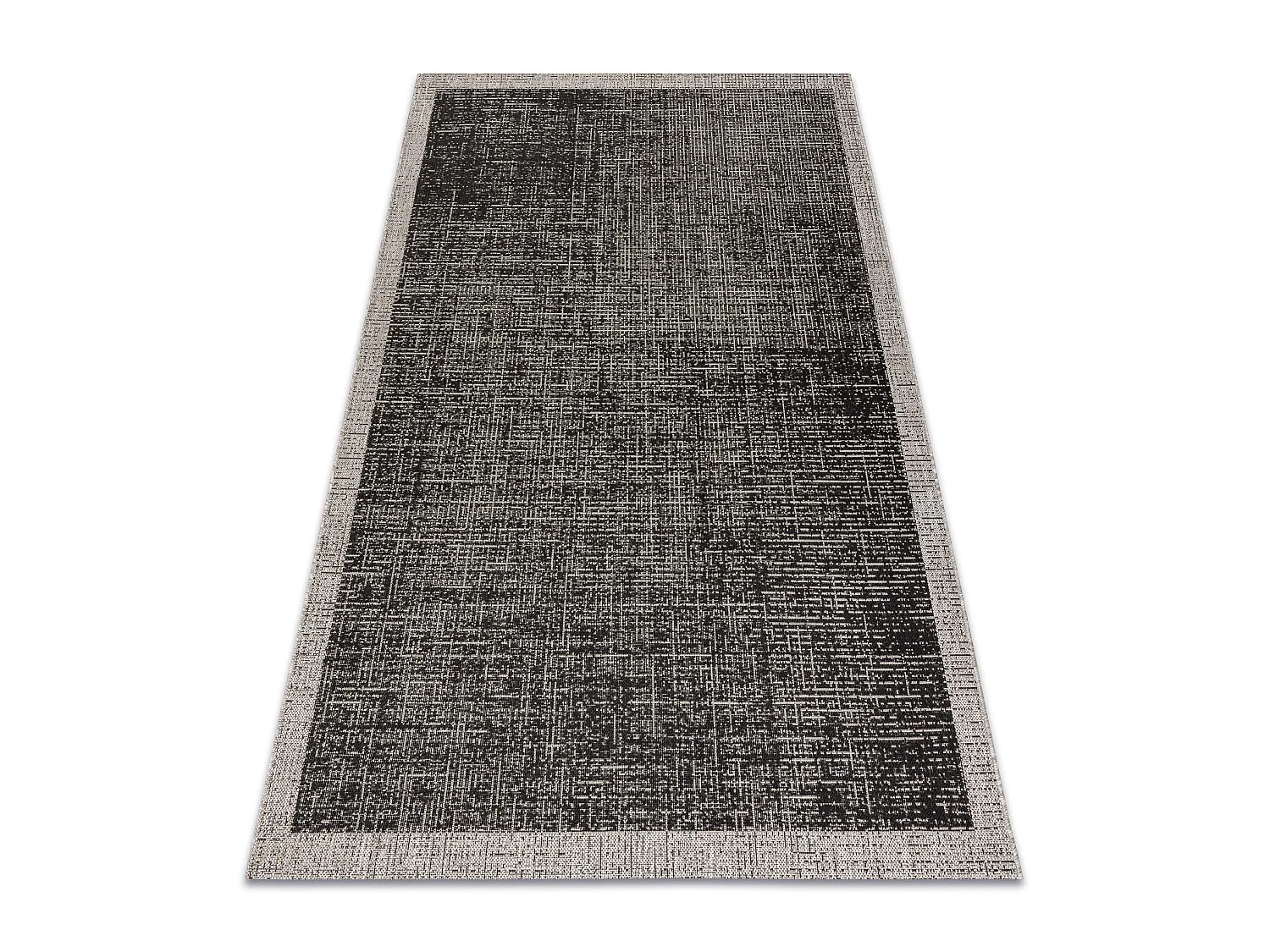 Sisal tapijt SISAL FLOORLUX 20401 Kader zwart / zilver  120x170 cm