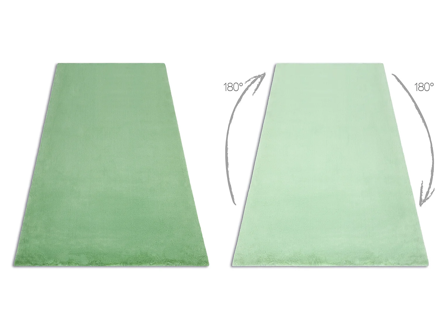 Teppich BUNNY grün IMITATION VON KANINCHENPELZ 140x190 cm