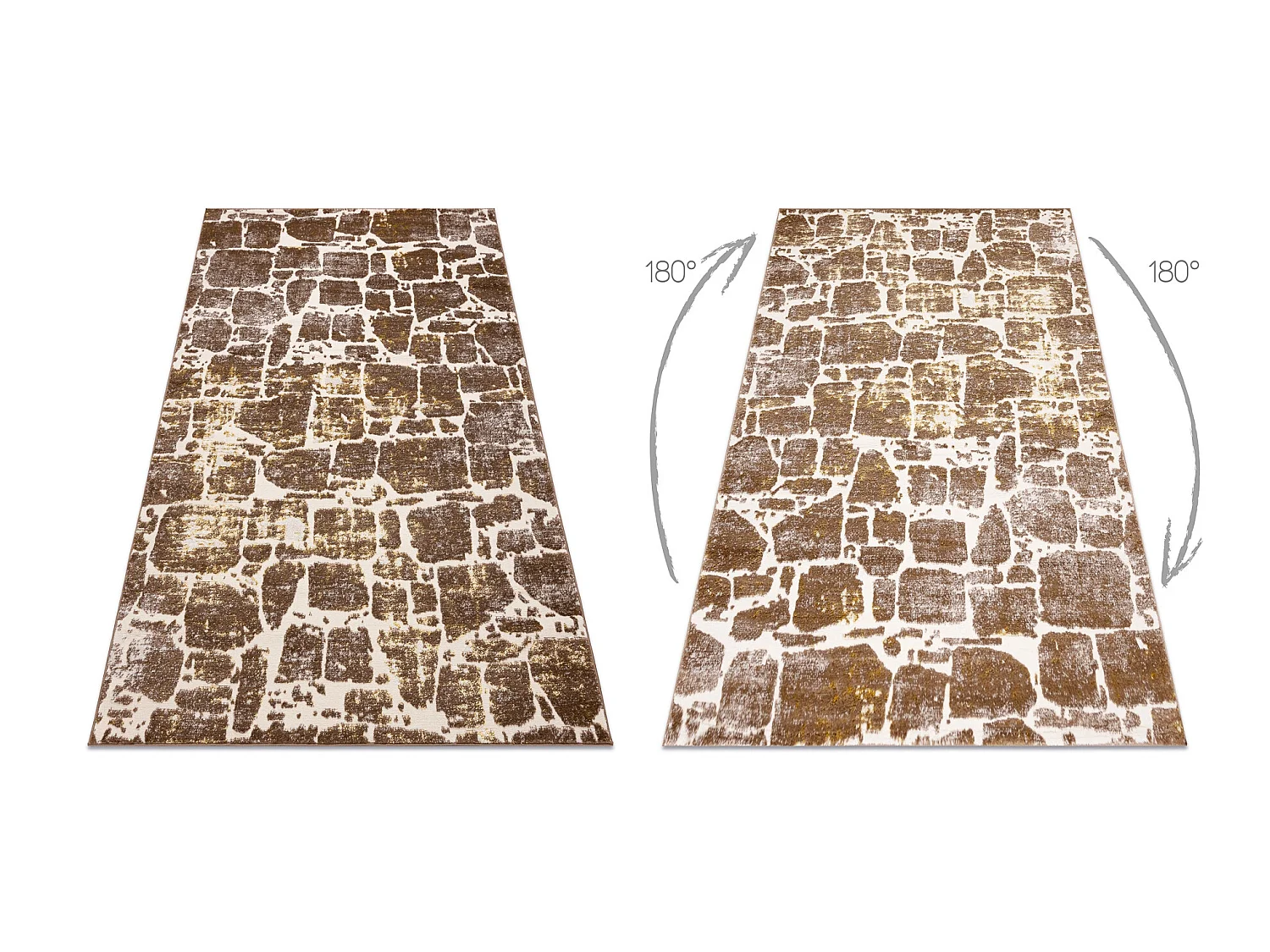 Tapijt MEFE modern 6184 Straatstenen , - Structureel, twee poolhoogte  120x170 cm