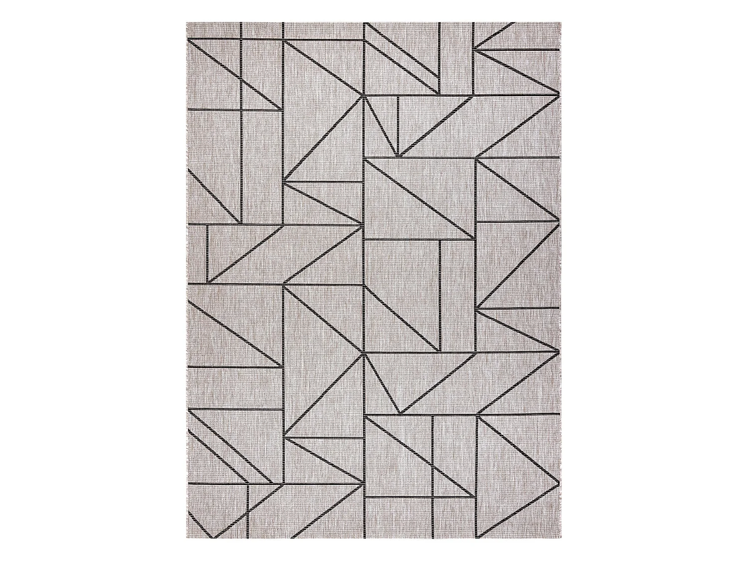 Sisal tapijt SISAL FLOORLUX 20605 zilver / ZWART Driehoek, GEOMETRISCH 120x170 cm