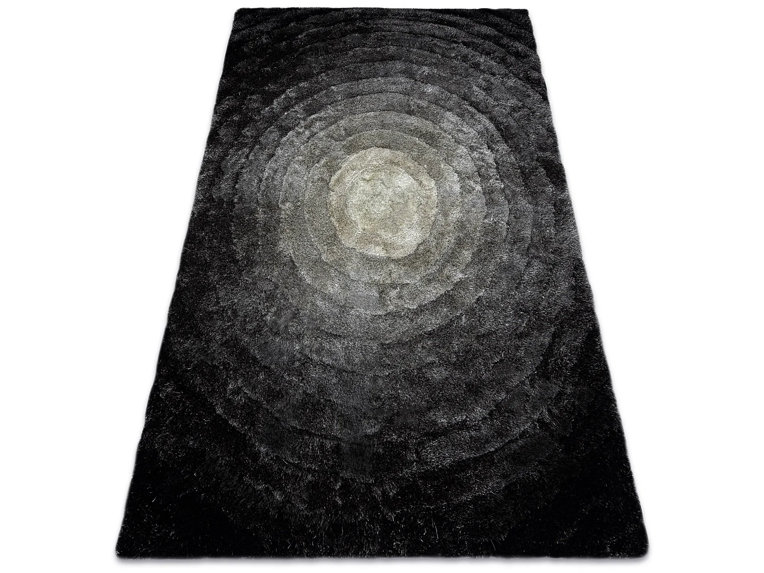 Tapijt shaggy FLIM 008-B2 modern, Wielen cirkels - Structureel, grijs 80x150 cm