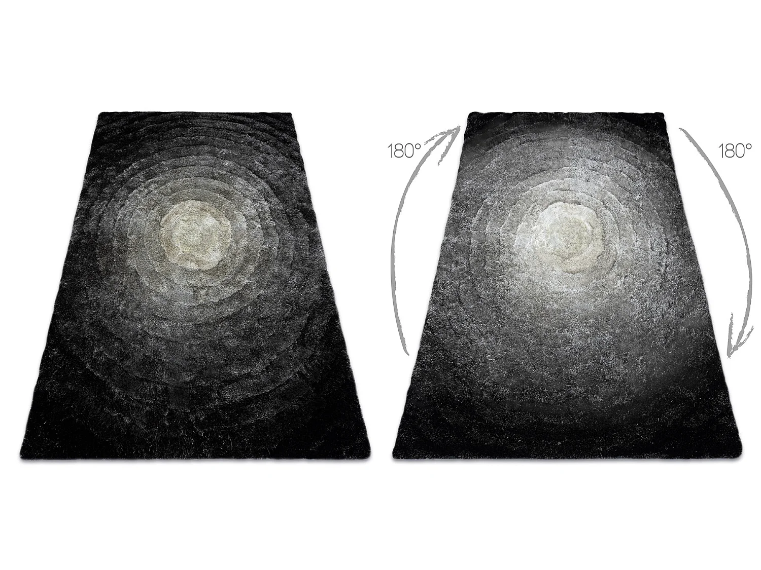 Tapijt shaggy FLIM 008-B2 modern, Wielen cirkels - Structureel, grijs 80x150 cm