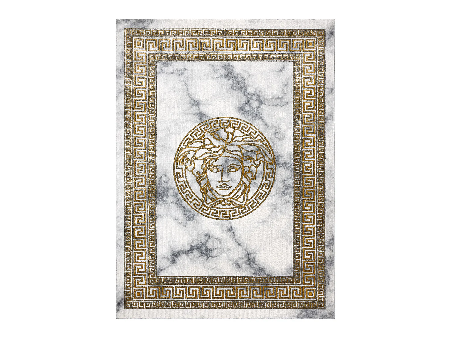 Tapis EMERALD exclusif 1011 glamour, méduse grec cadre crème / or 120x170 cm