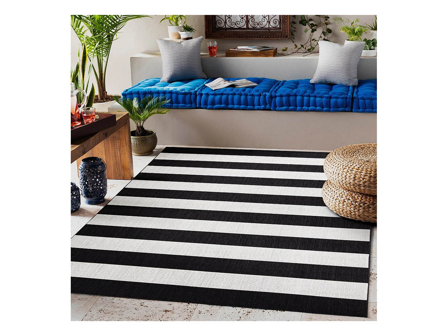 Tapis EN CORDE SIZAL FLAT 48644/690 RAYURES 140x200 cm