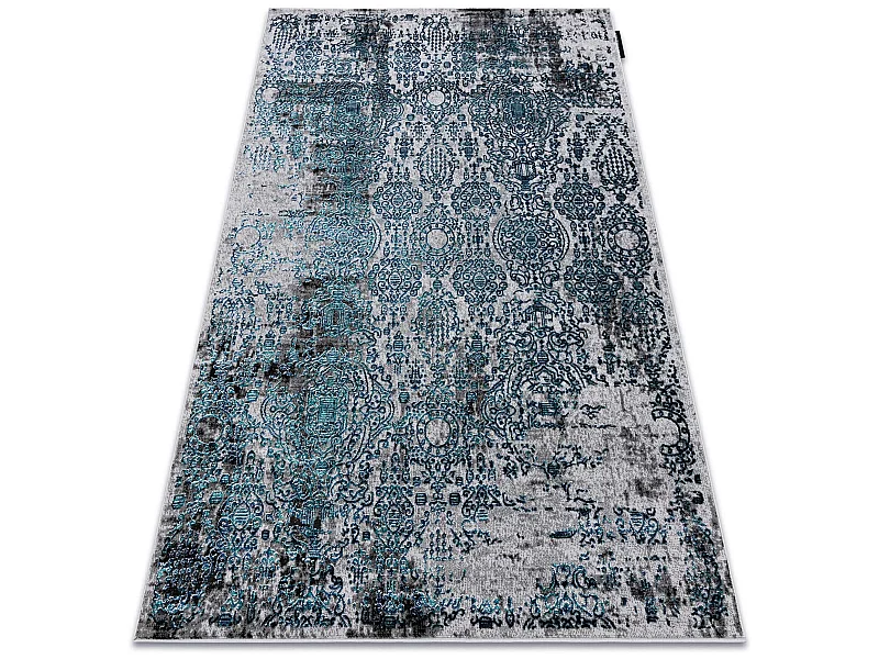 Tapijt DE LUXE modern 2081 Ornament vintage gewreven - Structureel bla 240x340 cm