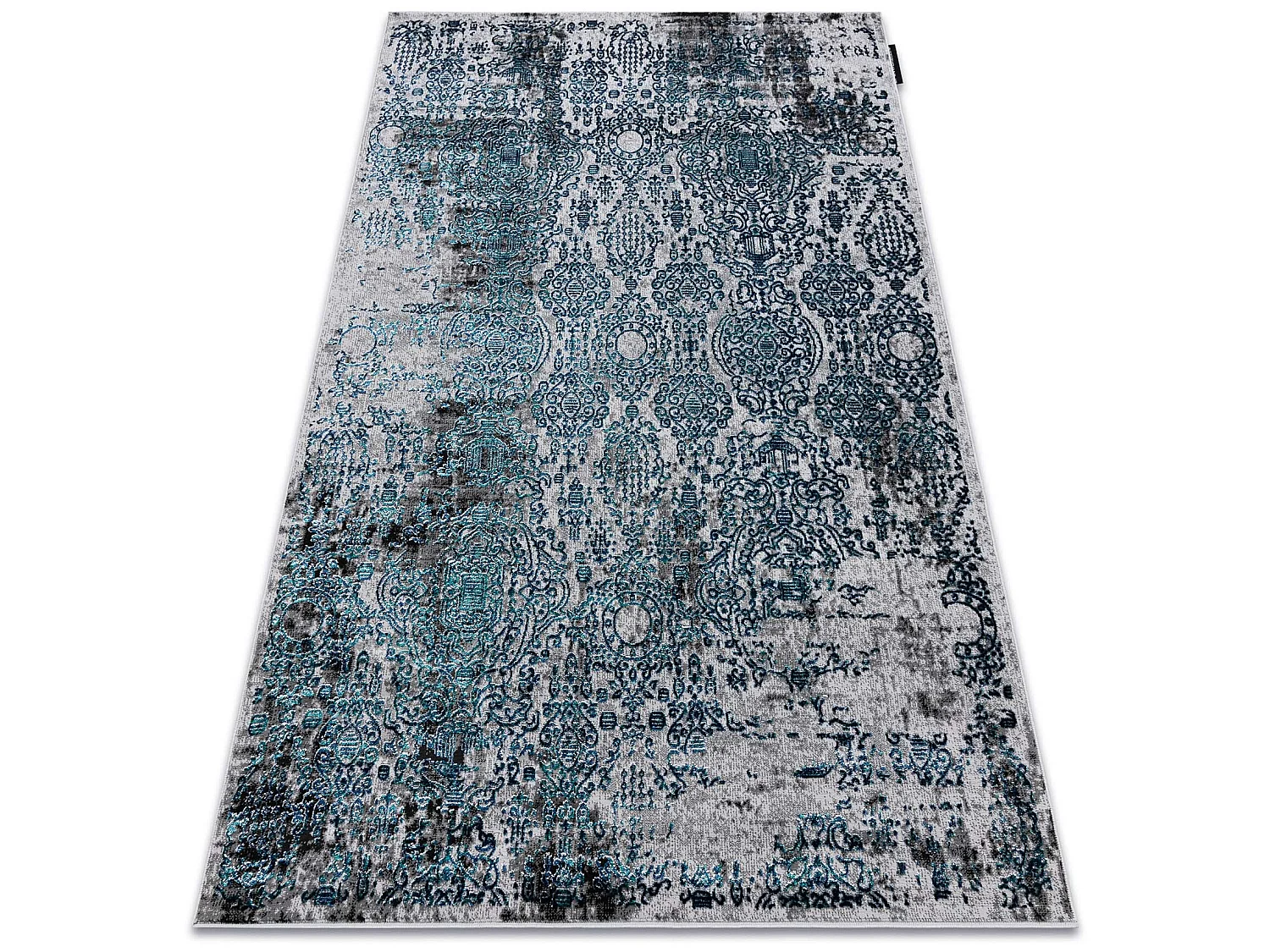 Tapijt DE LUXE modern 2081 Ornament vintage gewreven - Structureel bla 240x340 cm