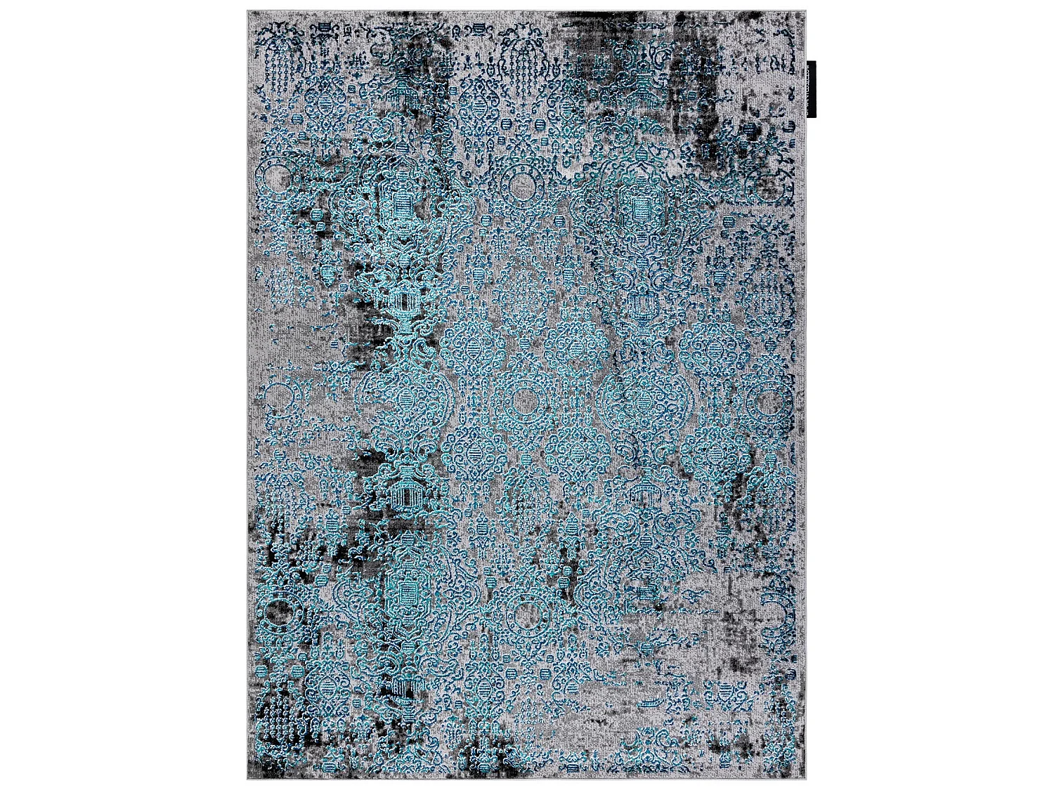Tapis DE LUXE moderne 2081 Ornement vintage - Structural bleu / gris 240x340 cm
