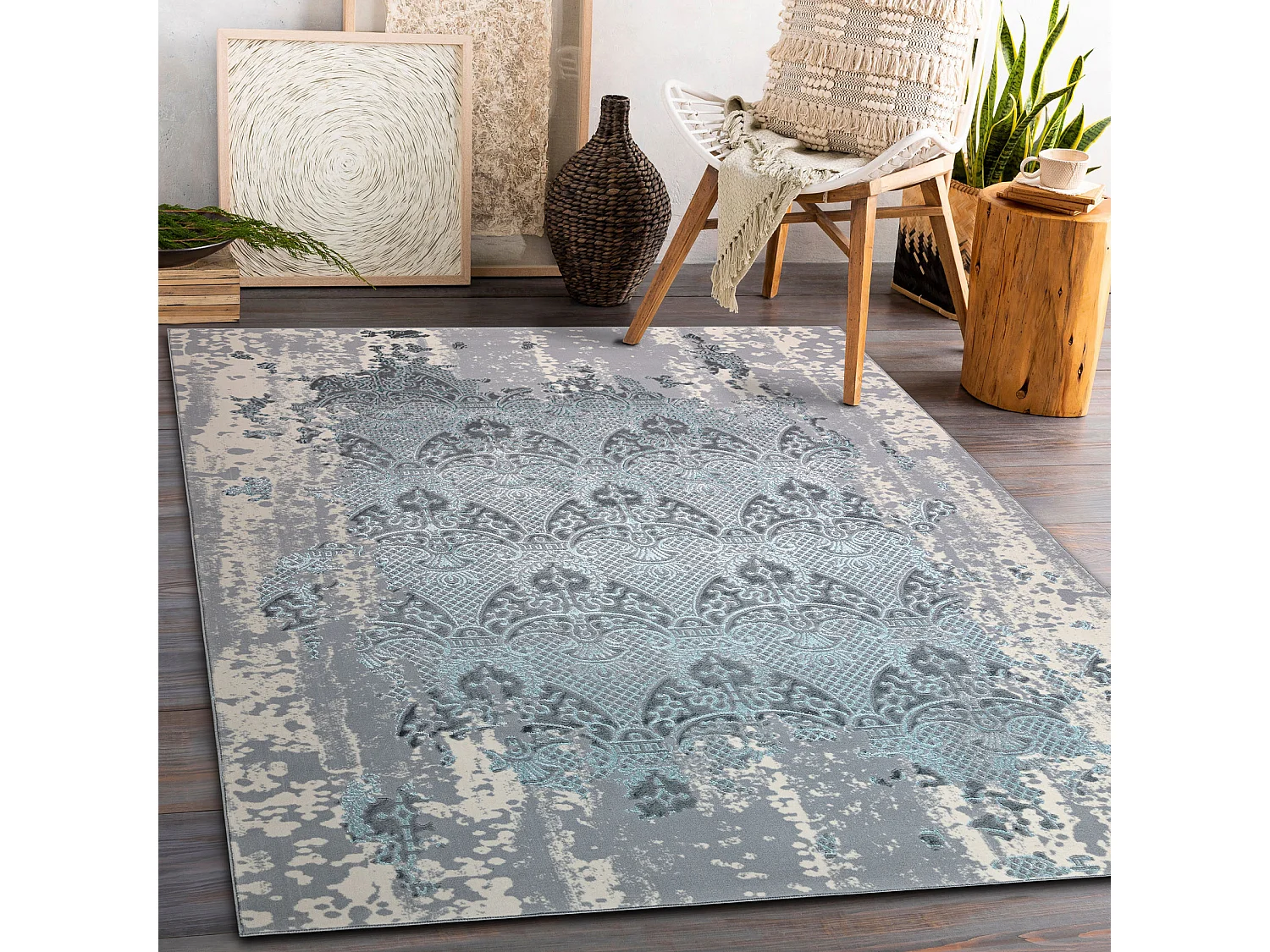 Tapis CORE W3824 Ornament Vintage - structurel, deux niveaux de mollet 120x170 cm