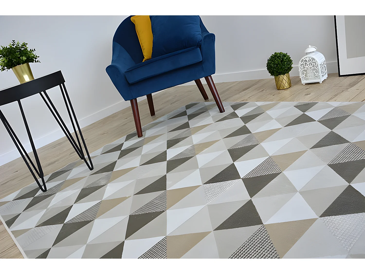 Tapete NOBIS 84166 creme - Triângulos 160x230 cm