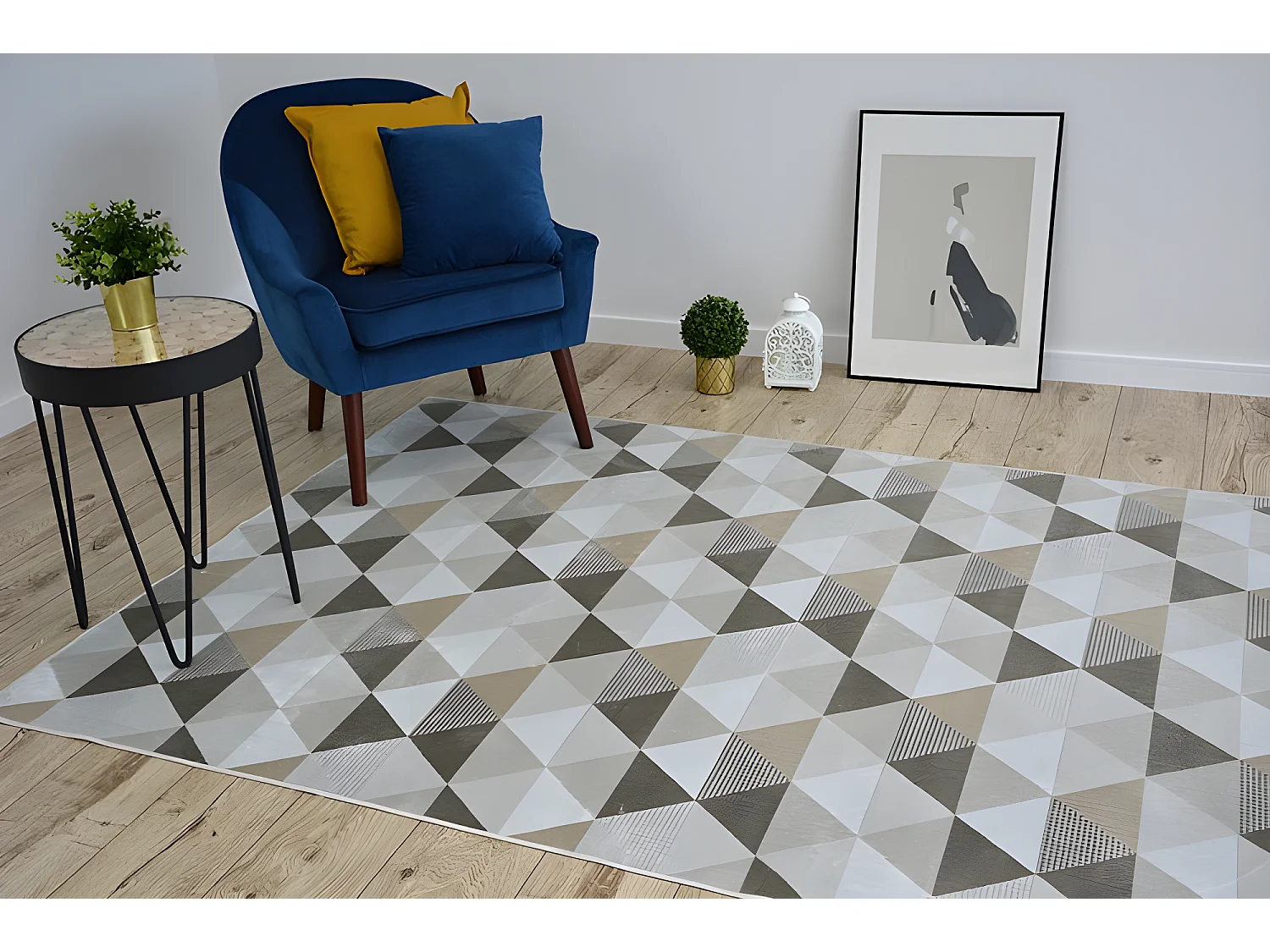 Tapete NOBIS 84166 creme - Triângulos 160x230 cm