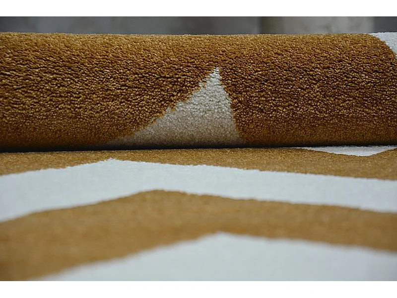 Tapijt SKETCH - FA66 goud / crèmee- Zigzag 80x150 cm