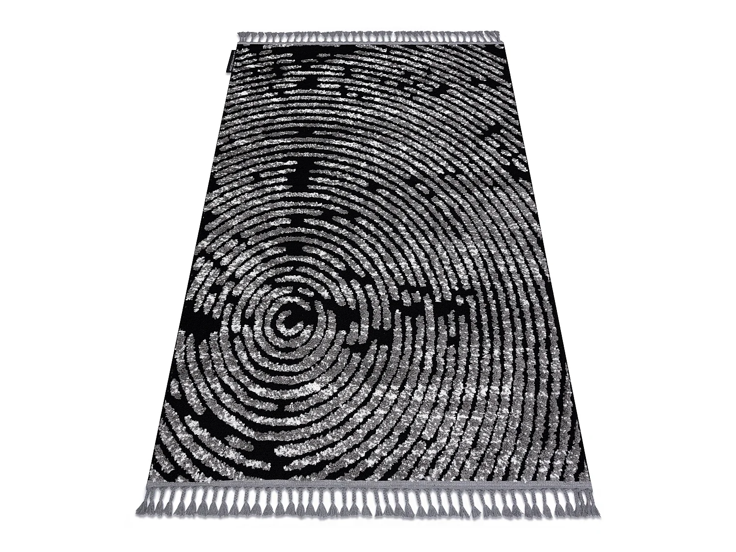 Tapijt MAROC G8499 zwart / witrand , Barber , marokkaanse shaggy 140x190 cm