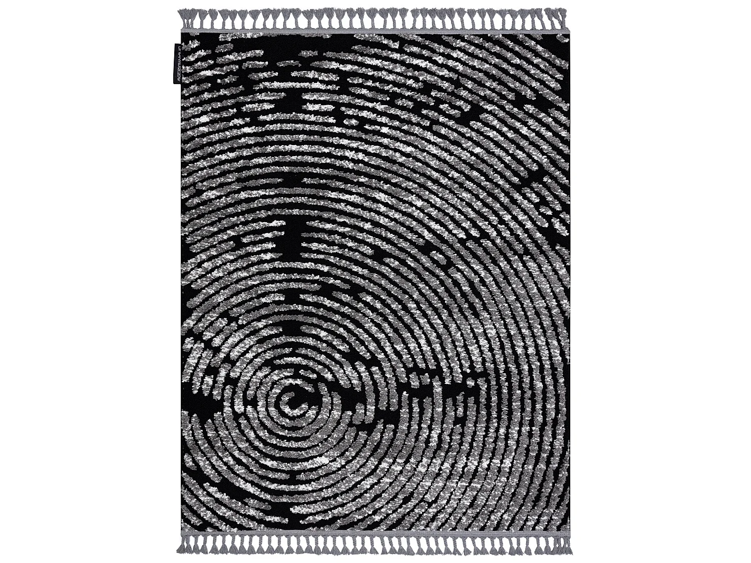 Tapijt MAROC G8499 zwart / witrand , Barber , marokkaanse shaggy 140x190 cm