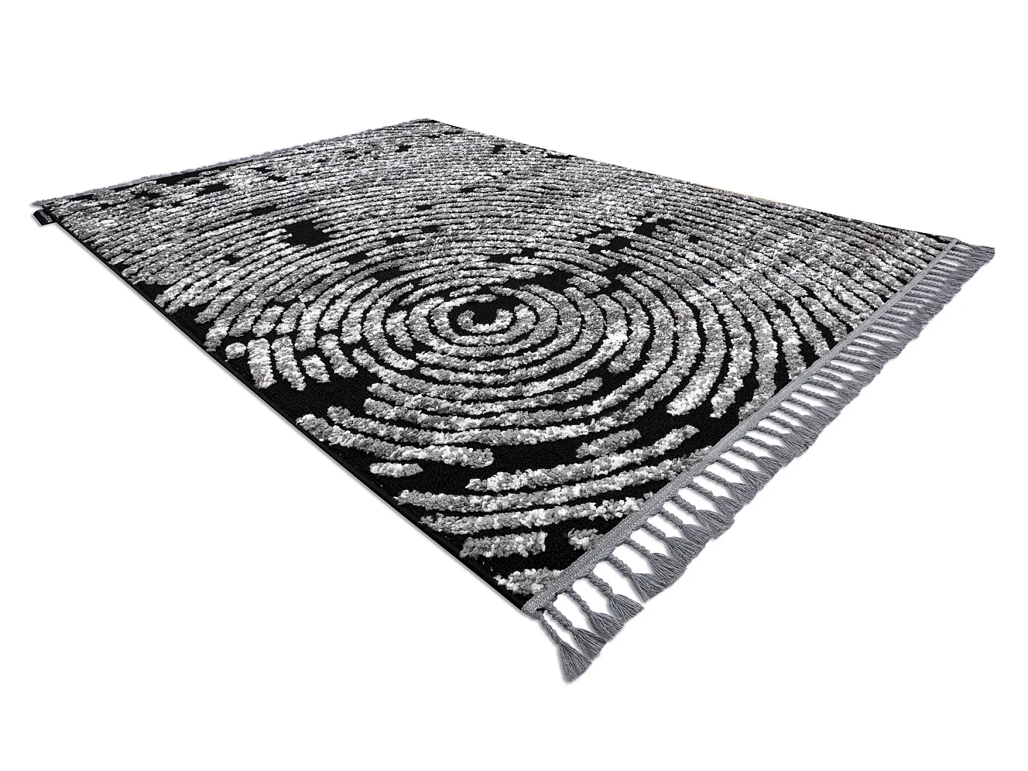 Tapijt MAROC G8499 zwart / witrand , Barber , marokkaanse shaggy 140x190 cm