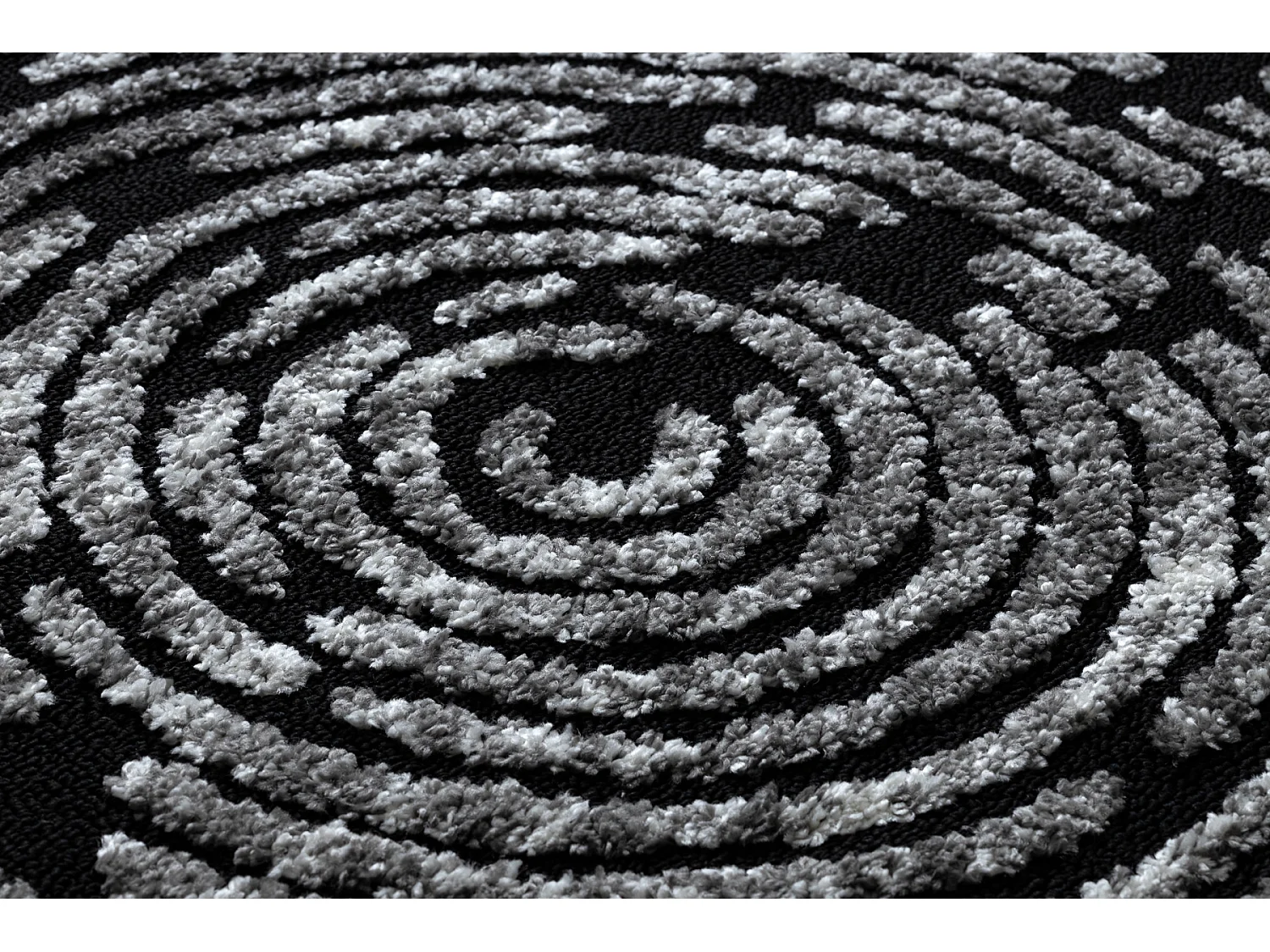 Tapijt MAROC G8499 zwart / witrand , Barber , marokkaanse shaggy 140x190 cm