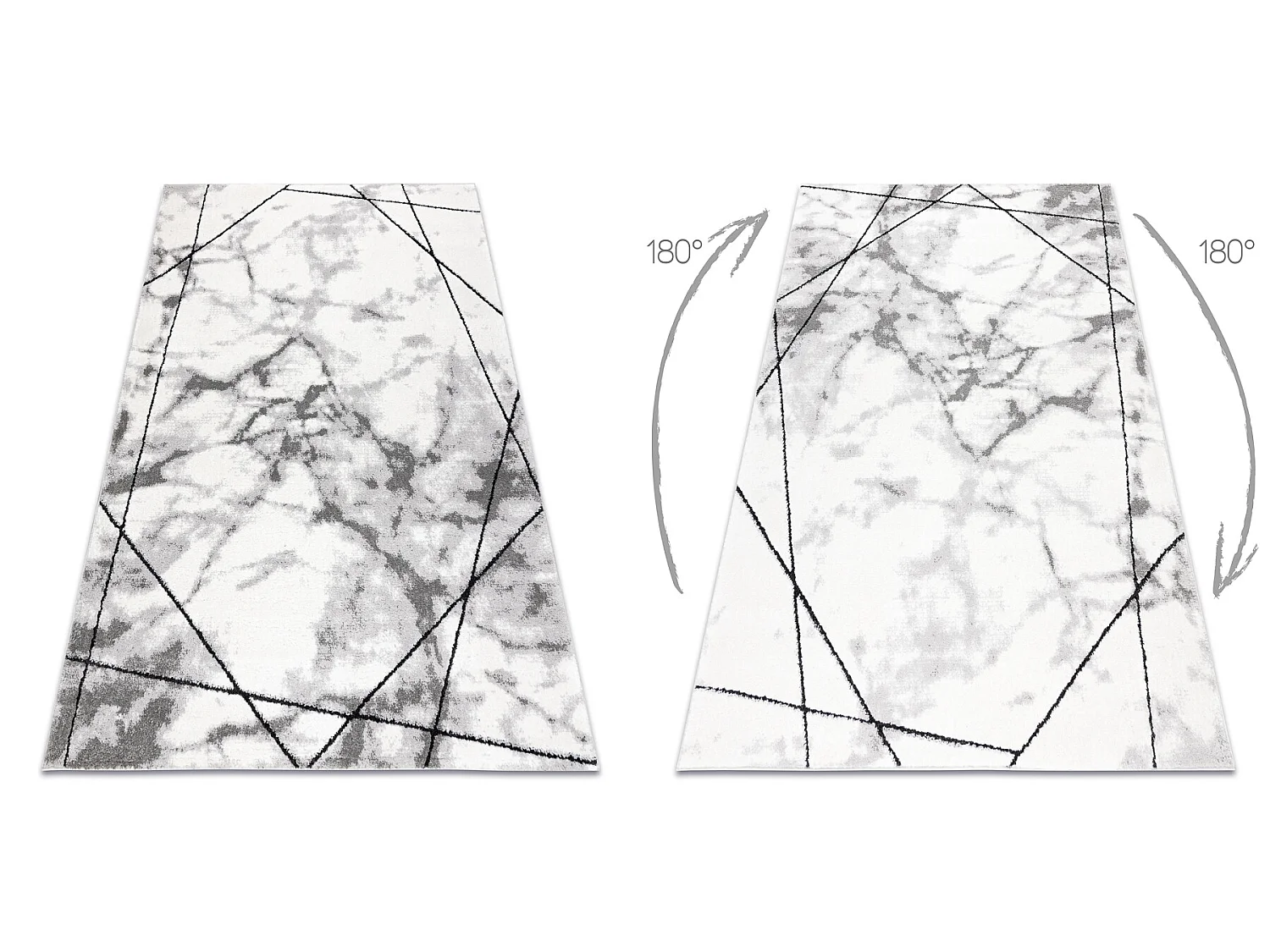 Tapis moderne COZY Lina, géométrique, marbre - Structural deux nivea 140x190 cm