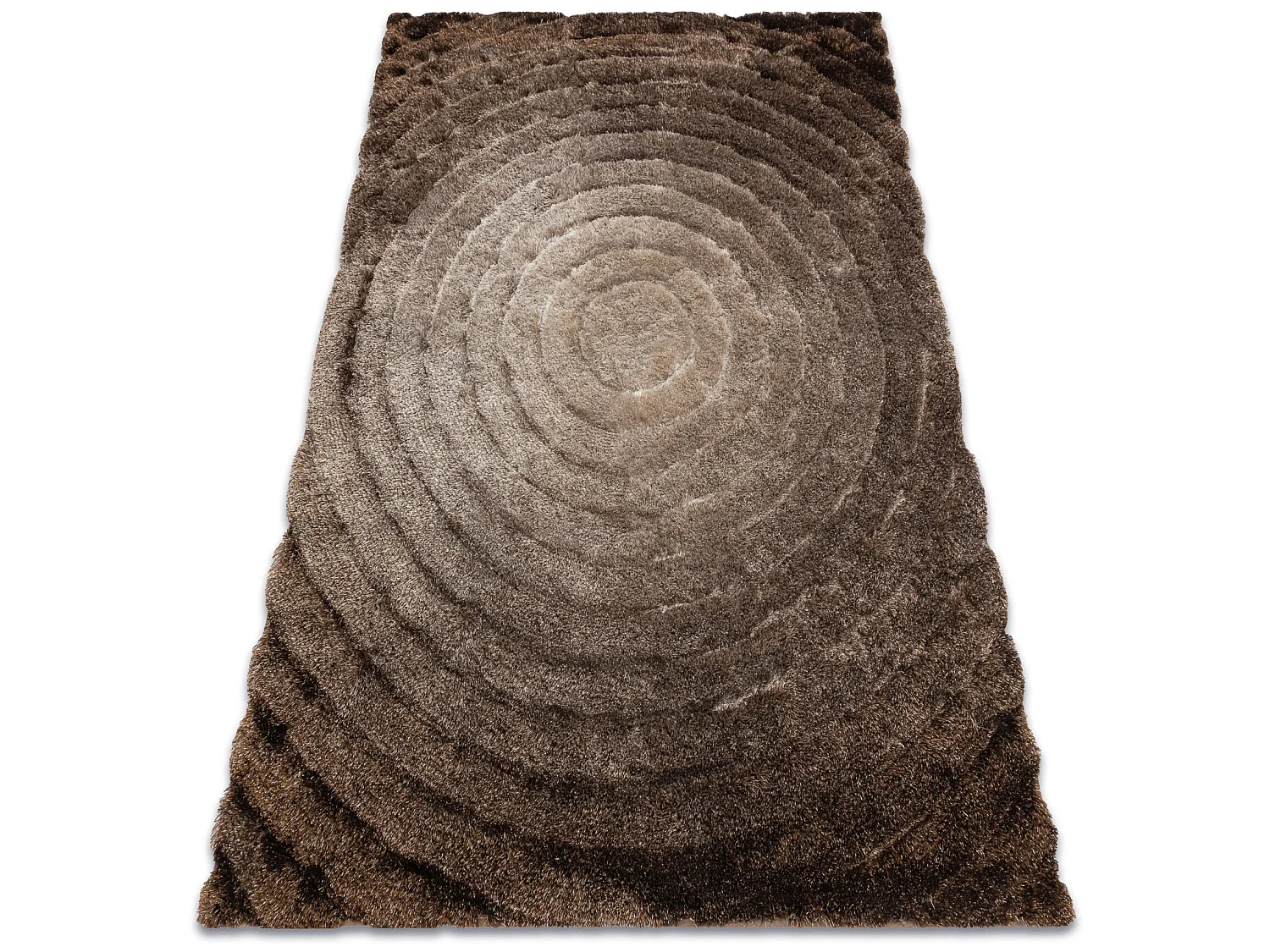 Tapijt shaggy FLIM 008-B7 modern, Wielen cirkels - Structureel, bruin 80x150 cm