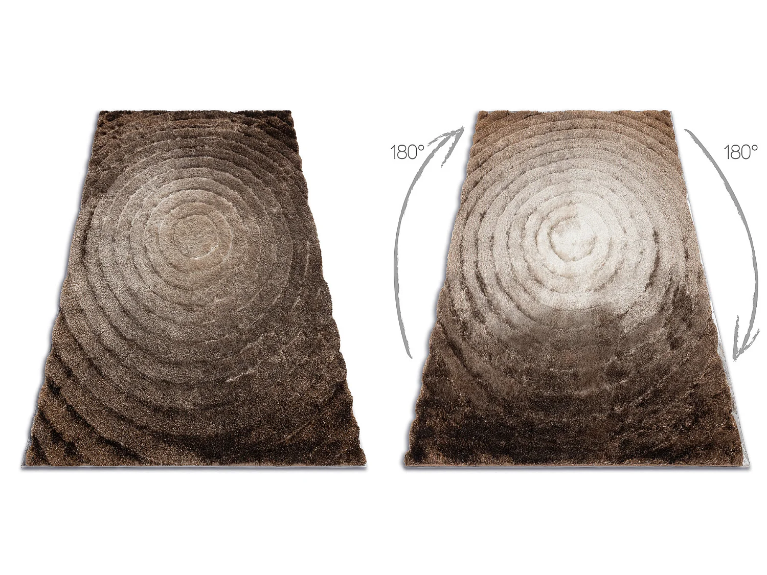 Tapijt shaggy FLIM 008-B7 modern, Wielen cirkels - Structureel, bruin 80x150 cm