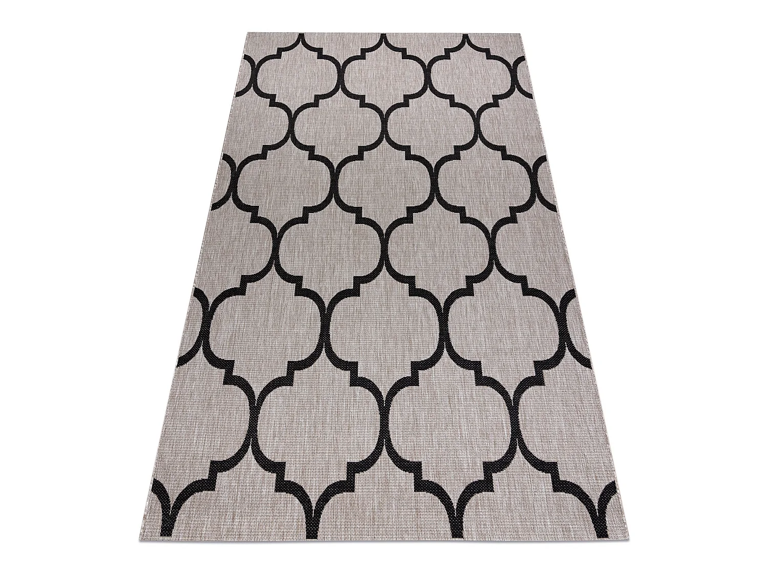 Sisal tapijt SISAL FLOORLUX 20608 , klaver Marokkaanse , trellis zilve 120x170 cm
