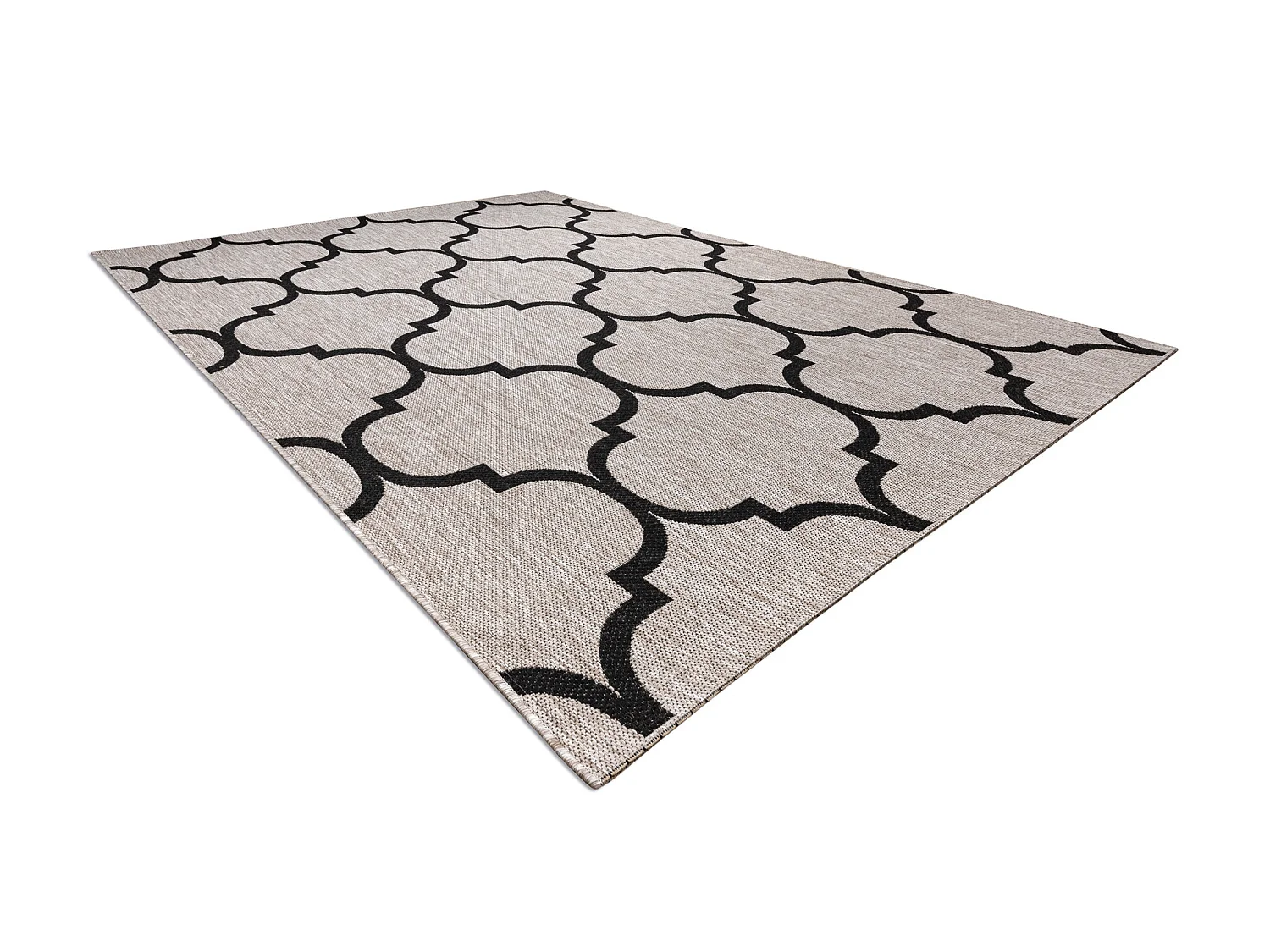 Sisal tapijt SISAL FLOORLUX 20608 , klaver Marokkaanse , trellis zilve 120x170 cm